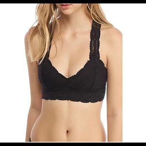 Free people XS black gallon bralette NWT